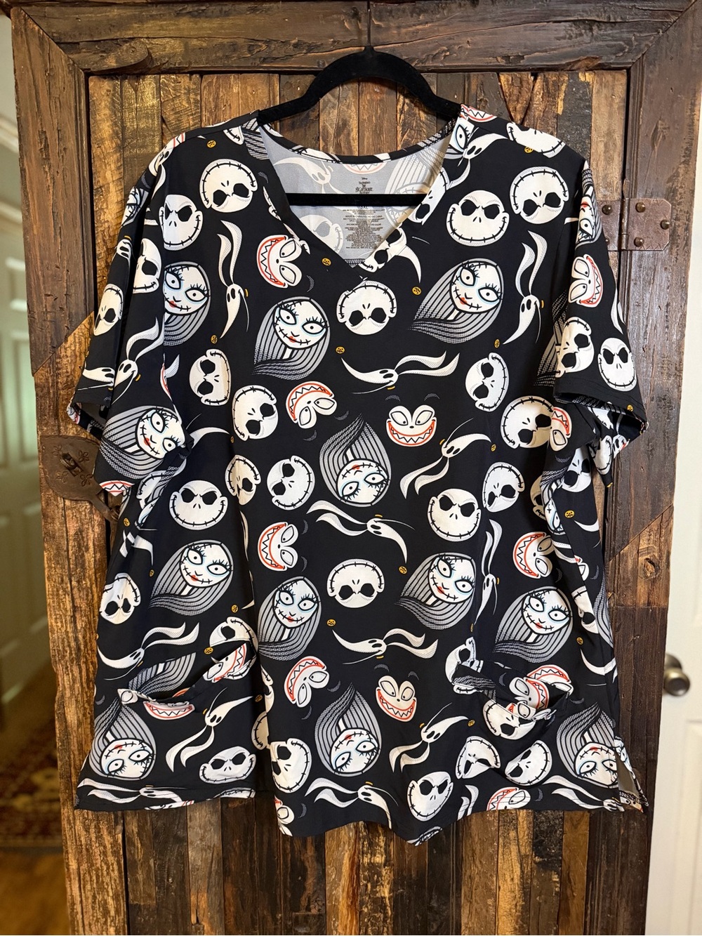 Disney Nightmare Before Christmas Scrub Top 3XL Jack Sally Halloween Black